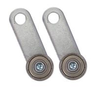 HAKIDZEL Double Roulement Ensemble de 2 Roulettes pour Porte Coulissante en Acier Argenté Capacité de Charge 50 Kg, Conception Silencieuse, pour Porte et Fenêtre