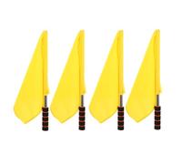 HAKIDZEL Drapeau Jaune 4pcs en Polyester et Acier Inoxydable, Drapeaux Portatifs Faciles à Utiliser pour Créer une Atmosphère Festive Lors de Parade ou Party