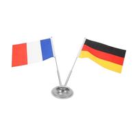 HAKIDZEL Drapeaux de Table Allemagne et France en Polyester Résistant avec Mât en Acier Inoxydable, Décoration pour Réunions et Centres de Négociation