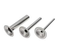 HAKIDZEL Ensemble de 3 Tubes à Saucisses Inox Taille 8 pour Machine à Saucisse, Entonnoir de Remplissage de Viande, Farceur à Saucisses Manuel Adapté la Cuisine Maison, Acier Inoxydable