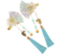 HAKIDZEL Épingles à Cheveux Kimono Japonaises Forme Fleur et Éventail Lot de 2 en Alliage et Résine, Accessoires pour Cheveux Ambiance Estivale pour Voyages et Performances Scène