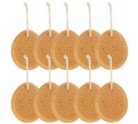 HAKIDZEL Éponges Éponge Naturelle Réutilisable Lot de 10 Marron pour Bain et Exfoliation, Adaptées aux Adultes et Garçon et Filles