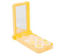 HAKIDZEL Étui en PP et Verre pour Lentilles de Contact Jaune Portable Petit Format Léger, pour Rangement et Usage Extérieur Votre Paquet