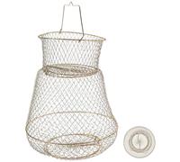 HAKIDZEL Filet Panier Pliable en Métal Panier Robuste Fond Plat Filet de Pêche Portable pour Pêche en Rivière