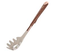 HAKIDZEL Fourchette à Pâtes en Silicone Khaki Passoire Intégrée, Ustensile Cuisine Précis et Élégant pour Égoutter et Servir Nouilles Facilement