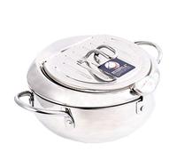 HAKIDZEL Friteuse Mini Poêle avec Thermomètre et Passoire à Huile Compatible Induction et Gaz Casserole de Cuisine pour Usage Domestique