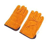 HAKIDZEL Gants de Travail Cuir Peau Résistants Chaleur Brûlure Protection Mains pour Soudure Barbecue et Manutention