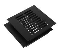 HAKIDZEL Grille D'aération Carrée Lot de 2 Pièces Noir en Alliage D'aluminium 150x150 Mm Ventilation et Perméabilité d'air pour Meuble à Chaussures et Tiroir