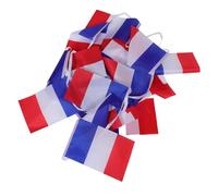 HAKIDZEL Guirlande à Polyester en Drapeaux Mini de Français 25 Renforcés, Facile Suspendre, Longueur Ajustable Décoration Festive pour Balcon et Porche Extérieure