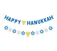 HAKIDZEL Guirlandes Étoiles à Six Branches Scintillantes en Papier Décoration Festive de Hanoukka 2 Pièces pour Fête et Chambre à Coucher