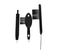 HAKIDZEL Kit de Nettoyage pour Aides Auditives 3 Pièces Brosses en Plastique et Aimant, Prise en Main Confortable pour Éliminer le Cérumen Piégé, Accessoires Portables Noirs