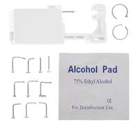HAKIDZEL Kit de Piercing Nez de Piercing Pratique en Acier Inoxydable Prévention des Infections, 1 Set Argenté pour Usage Quotidien