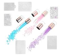 HAKIDZEL Kit de Tampon Couleur Aléatoire Double Tête 3pcs pour Ongles en Silicone Transfert de Motifs, Adapté à Différentes Tailles pour Nail Art Pratique Manucure