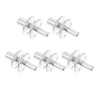 HAKIDZEL Kit de Vis de Fixation pour Montant de Lit en Fer Argenté Surface Lisse et Filetage Clair, 5 Sets pour Pieds de Meuble et Colonnes de Lit