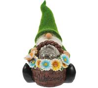 HAKIDZEL Lampe Solaire Extérieure Décorative en Résine, Statue de Nain de Jardin Petite Taille, Étanche Ip65, Décoration Lumineuse pour Patio et Pelouse, Figurine Solaire Jardin Ambiance