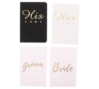 HAKIDZEL Livre de Vœux des Mariés Lot de 4 Pièces en Papier Blanc avec Modèles de Discours Pratiques pour Préparation Mariage et Shower Nuptial