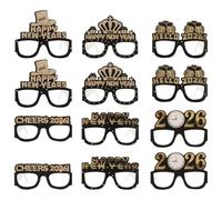 HAKIDZEL Lot de 12 lunettes décoratives en papier pour le réveillon du Nouvel An. Accessoires photo amusants pour les fêtes et les jours fériés.