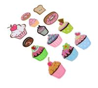 HAKIDZEL Lot de 13 Écussons à Coudre de Cupcake pour Vêtements et Nappes, Patchs Thermocollants en Matériau Synthétique Coloré, pour Bricolage et Décoration