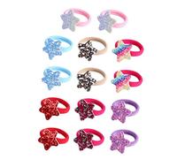 HAKIDZEL Lot de 14 Élastiques à Cheveux Colorés Motif Étoile pour Cheveux Fins Élastiques Doux Accessoires pour Chignons et Queues de Cheval