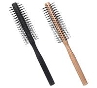 HAKIDZEL Lot de 2 Brosses à Cheveux Bouclés en Bois Peignes Ronds pour Coiffage et Séchage Petites Brosses Démêlantes Poils en Nylon Poignée Fine Adaptées aux Cheveux Épais Usage