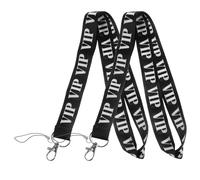 HAKIDZEL Lot de 2 Cordons Tour de Cou en Polyester Noir, Confortables et Portables, pour Badges D'identité de Bureau, Adaptés à Tout Projet ou Usage à Domicile