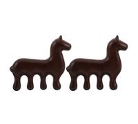 HAKIDZEL Lot de 2 peignes de massage capillaire : Brosse de massage du cuir chevelu en bois à dents larges, motif cheval du zodiaque 2026 - Brosse démêlante antistatique pour cheveux secs et