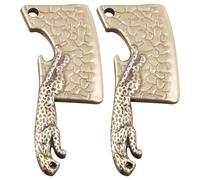 HAKIDZEL Lot de 2 Porte-clés Léopard en Laiton Vintage Multifonctionnels Ouvre-bouteille Intégré, Décoration Créative et Pendentif Rétro pour Clé ou Bricolage, Petit Ornement Original