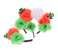 HAKIDZEL Lot de 2 Set de Set de Bandeaux Verts pour Cheveux en Tissu Léger Trèfle et Rose pour Festival Irlandais, Style Saint-patrick, Accessoires Faciles à Assortir et Brillants