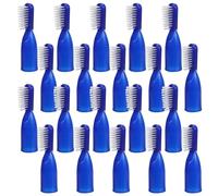 HAKIDZEL Lot de 20 Mini Brosses à Dents Prison Portables Brosses à Dents à Demi-Doigt en Plastique Bleu Petite Taille pour Usage Sécuritaire en Détention Nettoyage Doux et Gencives