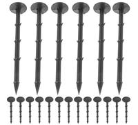 HAKIDZEL Lot de 20 Piquets de Sol en Plastique Noir pour Pelouse Artificielle et Jardin, Faciles à Installer, pour Projets D'aménagement Paysager à Domicile