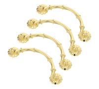 HAKIDZEL Lot de 4 Poignées de Meuble en Alliage de Zinc Forme Bambou Vintage Surface Légèrement Texturée et Prise Améliorée pour Porte D'armoire