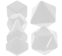 HAKIDZEL Lot de 7 Dés de Jeu Vierges Multi-Faces Blancs en Plastique Petits Dés pour Bricolage DIY Accessoires Polyvalents pour Jeux de Société Fêtes et Apprentissage Format Compact et