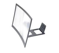 HAKIDZEL Loupe D'écran Incurvée pour Téléphone Noir 12 Pouces, Amplificateur Écran Téléphone Grossissant 3-4 Fois en Acrylique Abs, pour Films et Jeux Vidéo