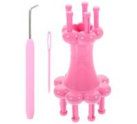 HAKIDZEL Machine à Tisser le Fil en Plastique Outil de Tissage Soi-même Facile à Utiliser 1 Set avec Aiguille et Crochet pour Tricoter Écharpes et Loisirs Créatifs