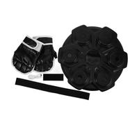 HAKIDZEL Machine de Boxe Musicale Murale Interactive pour Garçon et Filles avec Moufles, Plastique Noir, Module Musique Intégré, Entraîneur Ludique pour Entraînement à Domicile