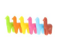 HAKIDZEL Marqueurs de Verre à Vin en Silicone Forme Alpaga 6 Pièces Identification Unique Décoration Créative pour Fêtes et Réceptions