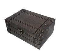 HAKIDZEL Marron Boîte à Trésors pour Bijoux et Diamants en Bois Vintage | Rangement Décoratif de Chambre, Style Rétro Plein de Charme, sans Bavures, pour Exposition et Stockage