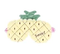 HAKIDZEL Masque de Sommeil Forme Ananas Couleur Aléatoire Jaune en Peluche Bandeau Élastique, Bloque la Lumière Confort Doux et Respirant pour Spa et Bureau