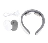 HAKIDZEL Masseur Cervical Chauffant à Impulsions Portable en Abs Blanc 9 Niveaux et 6 Modes pour Soulager du Cou Épaules