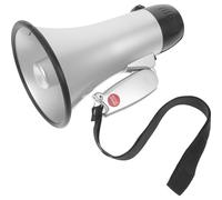 HAKIDZEL Mégaphone Portable Léger 25w en Abs Argenté Enregistrement Polyvalent 240 Secondes pour Encouragement Sportif et Usage Quotidien