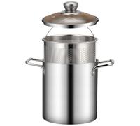 HAKIDZEL Mini Friteuse en Acier Inoxydable Panier à Frire Poignée Sûre et Design Créatif Cuisine Domestique Pratique et Solide