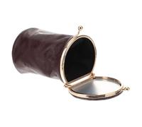 HAKIDZEL Mini Pochette Maquillage en Cuir Rouge Portable avec Miroir, Style Rétro et Adorable, Adaptée Travail, Facile à Glisser la Poche