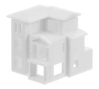 HAKIDZEL Mini Villa Paysagère Décor de Mini Maison en Plastique Blanc, Maquette de Maison Compacte et Portable, pour Vitrines et Maquettes de Sable, Décoration de Paysage et Display