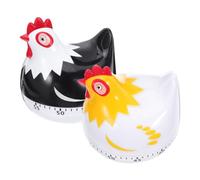 HAKIDZEL Minuteur Cuisine Mécanique Rappel Temps de Cuisson Forme Poule Cartoon Créatif 2pcs en Plastique pour Assistance Cuisine