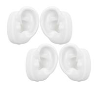 HAKIDZEL Modèle D'oreille en Silicone Réaliste pour Pratique de Piercing, 2 Paires, Finition Soignée, Matériau Silicone Blanc, pour Entraînement en Institutions