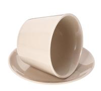 HAKIDZEL Mug à Café en Céramique Tasse à Thé Décorative 150ml avec Soucoupe et Cuillère Design Simple et Base Plate pour Bureau ou Hôtel