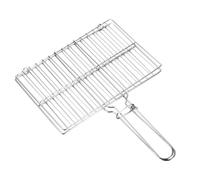HAKIDZEL Panier à Griller en Acier Inoxydable Argenté Facile à Nettoyer Utiliser pour Barbecue Extérieur et Intérieur, pour Poissons, Légumes et Steaks