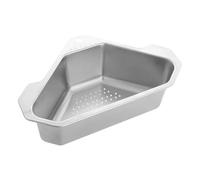 HAKIDZEL Panier D'angle Triangulaire pour Drainage en Acier Inoxydable Argenté Passoire Filtre Alimentaire et Porte-éponge Pratique pour Évier Cuisine