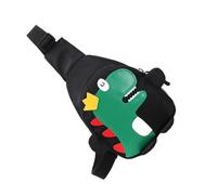 HAKIDZEL Paquet Fermeture Éclair en Nylon Capacité Modérée Bandoulière Dinosaure Noir Style Cartoon Animal Adorable Garçon et Filles Vie Quotidienne Fête des Garçon et Filles