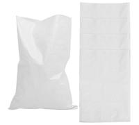 HAKIDZEL Paquet Tissés Imperméables Blancs Robustes et Anti-Fuite Latérale en Polypropylène Lot de 5 pour Barrières Anti-inondation et Usage Extérieur